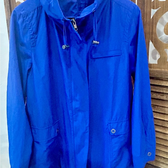 Eileen Fisher Women’s Royal Blue Rain Coat - Picture 3 of 10